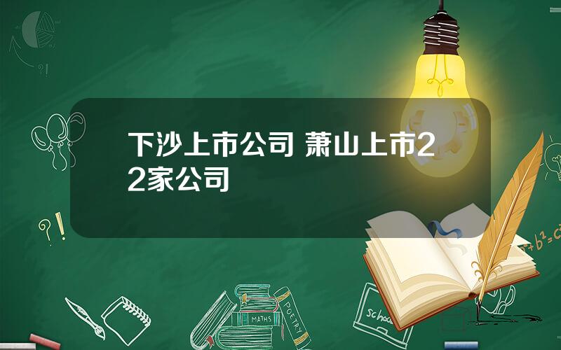 下沙上市公司 萧山上市22家公司